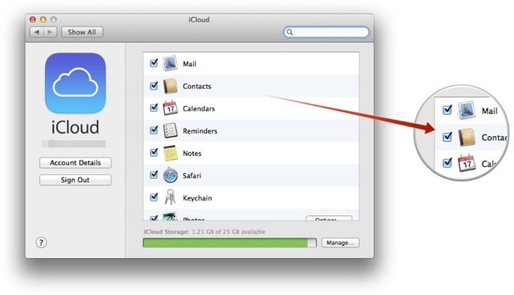 访问计算机上的 icloud 联系人