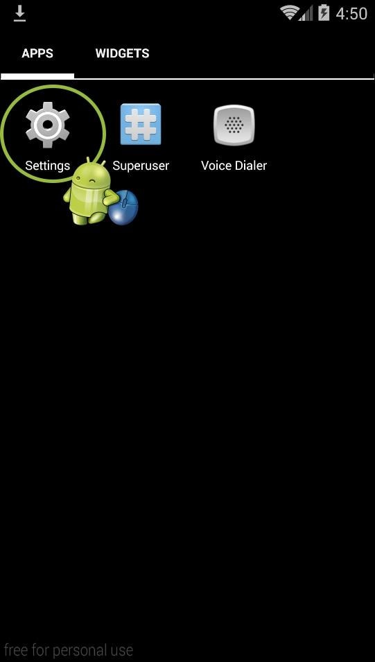 vai alle impostazioni di Android