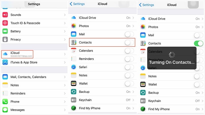 συγχρονίστε τις επαφές του iPhone στο icloud
