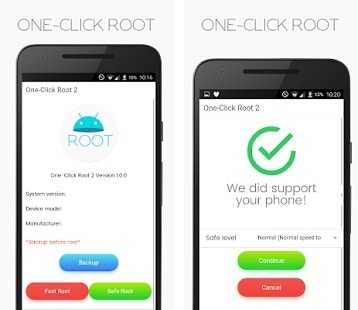 schermata principale di One Click Root