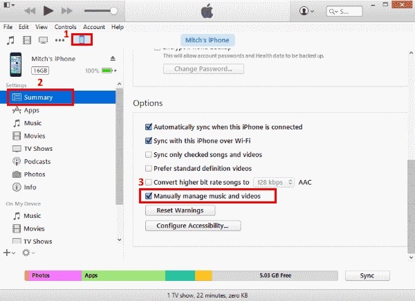 itunes beheert handmatig muziek en video