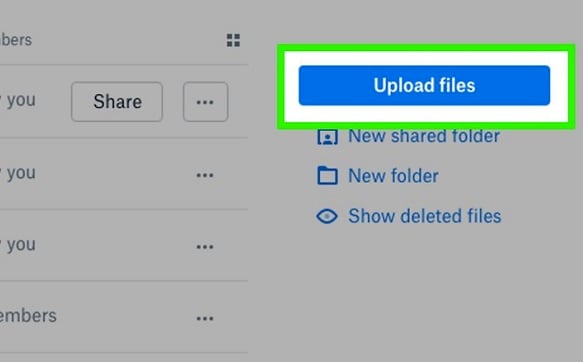 films uploaden naar dropbox