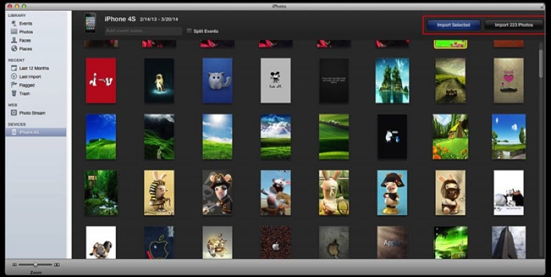 在 mac 上使用 iphotos 傳輸 iphone 文件