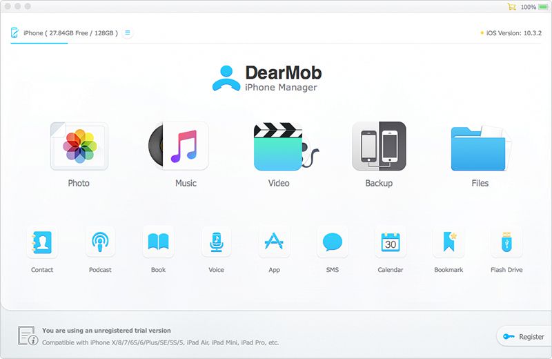 navegador de archivos de iphone - gestor de iphone dearmob