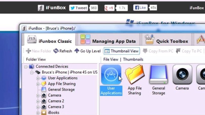 Explorador de archivos de iPhone - iFunBox