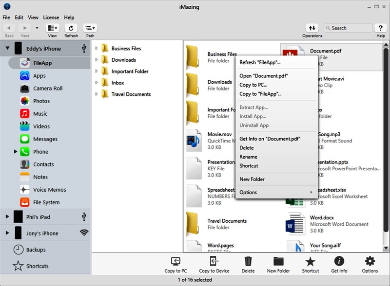 Explorador de archivos de iPhone - iMazing