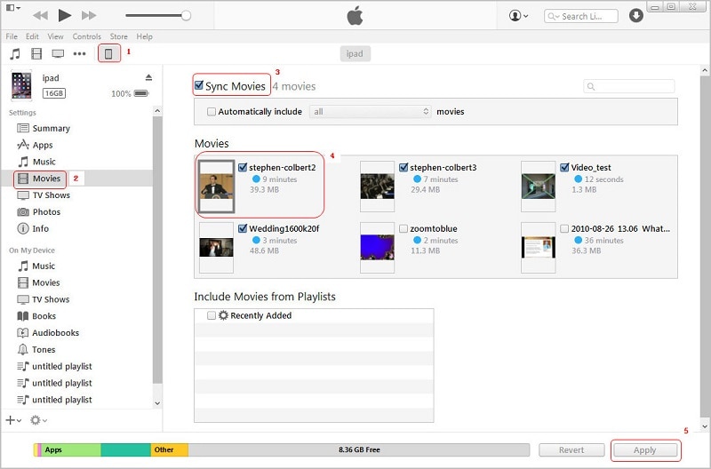 synchroniseer films naar iPad met itunes