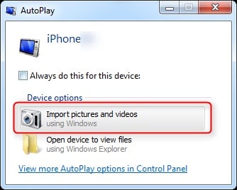 importer des photos et des vidéos de l
