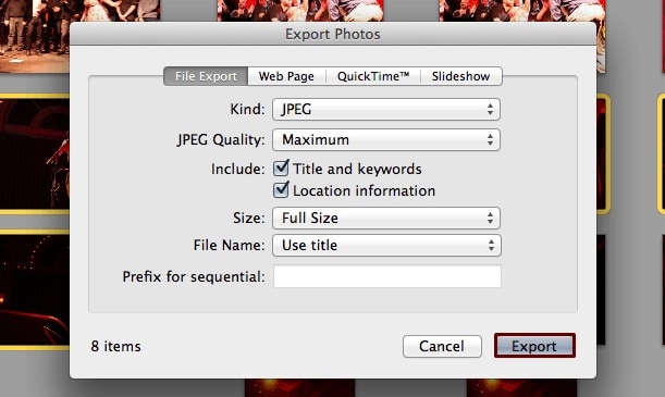 exporter des photos iphone avec iphoto