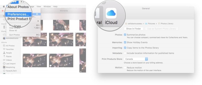 vai alla libreria di foto di icloud