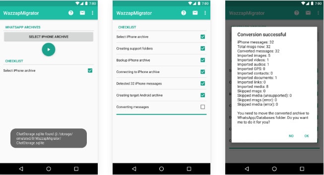 μεταφορά μηνυμάτων whatsapp από το itunes στο android με το wazzapmigrator