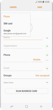 создать новый контакт