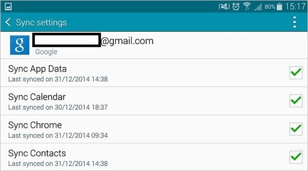 synchroniseer Gmail-contacten met S20