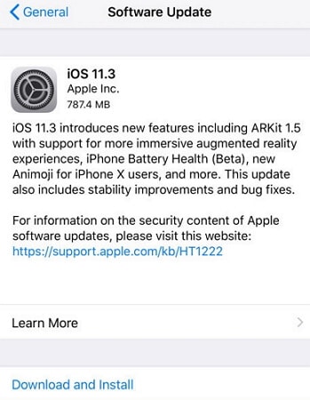 قم بتحديث iOS لإصلاح جهات اتصال iPhone التي لا تتزامن مع icloud