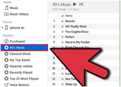 Exportieren Sie die iTunes-Wiedergabeliste mit Musikdateien über iTunes – wählen Sie die Wiedergabeliste aus