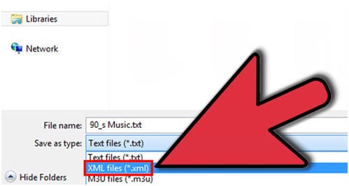 Exportieren Sie die iTunes-Wiedergabeliste mit Musikdateien über iTunes-Speichern als Typ