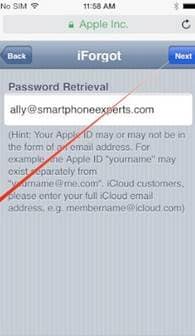 إعادة تعيين إعدادات كلمة مرور iCloud المنسية