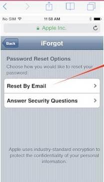 إعادة تعيين معالجة كلمة مرور iCloud المنسية