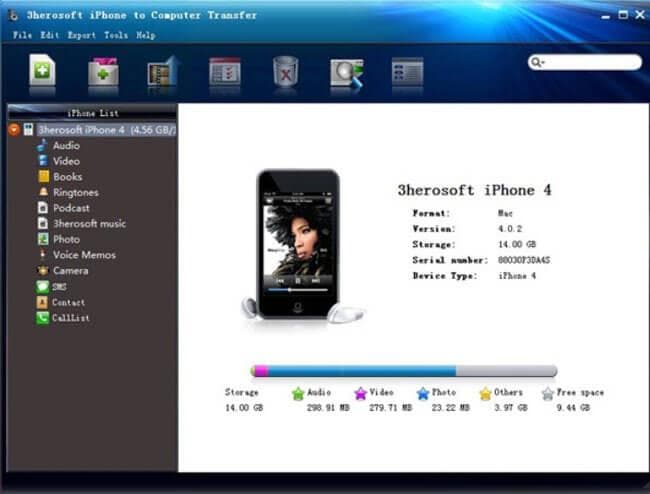 3herosoft iPhone 到電腦傳輸