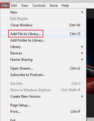 Overfør MP4 til iPad med iTunes-legg til fil til itunes