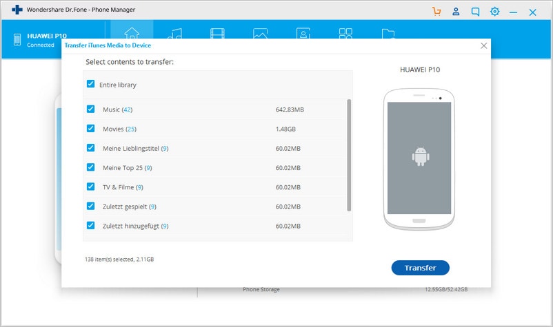 itunes filme mit android synchronisieren