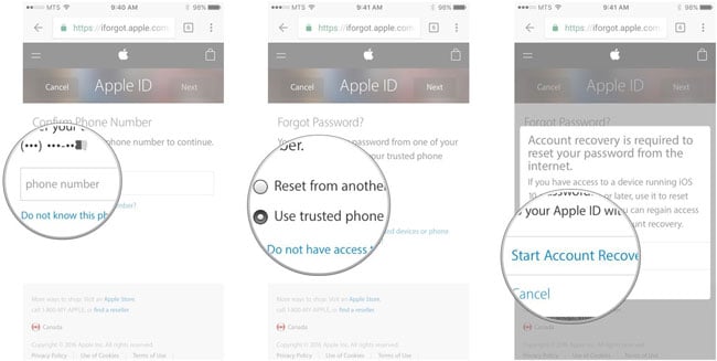 ελέγξτε ξέχασα το Apple id