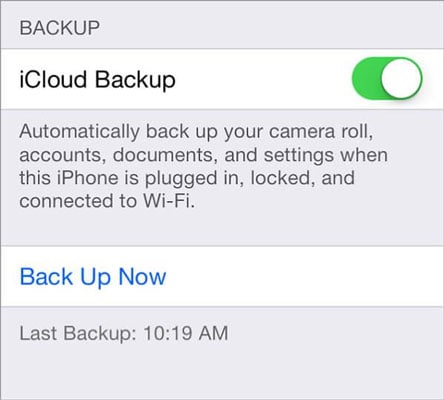zálohování kontaktů iPhone pomocí icloud - krok 3