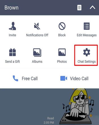 back-up line-chat handmatig-Ga naar de chat-instellingen
