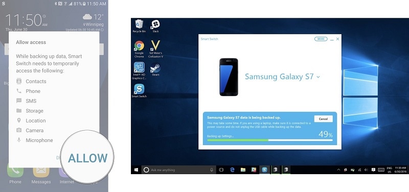 toegang tot Android-telefoon vanaf mac met behulp van slimme schakelaar