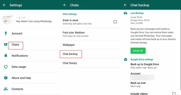 zálohujte WhatsApp před převodem účtu WhatsApp