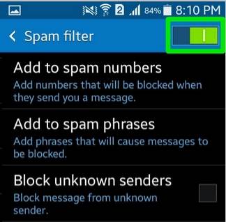 Blokkolja a spam üzeneteket Android és iPhone készülékén