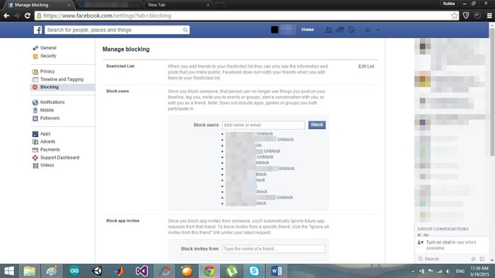 blokere og deaktivere Facebook-beskeder færdige
