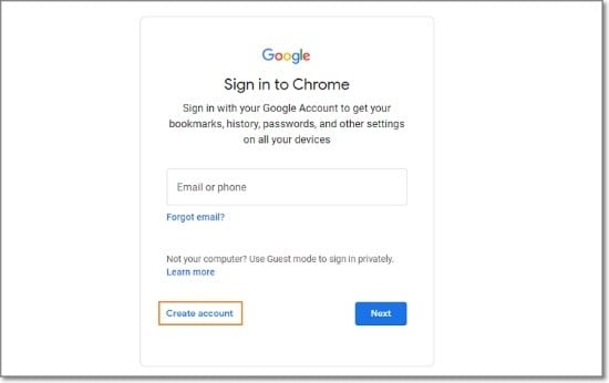 繞過 chrome 上的 gmail 電話驗證單擊創建帳戶