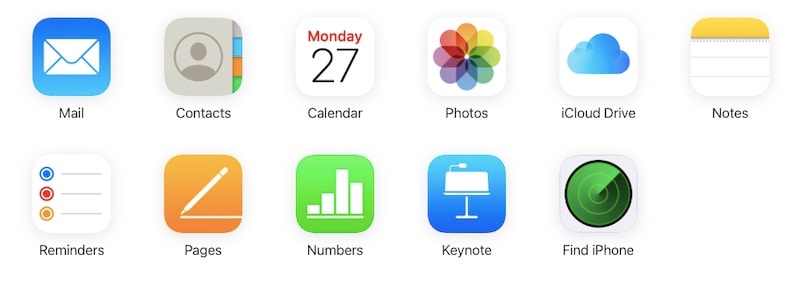 Finden Sie die iPhone-Option in icloud