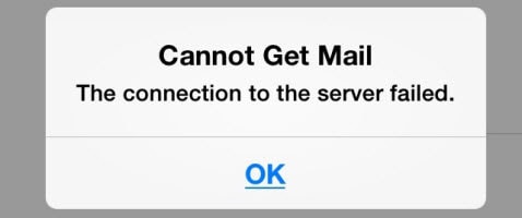 El iPhone no puede obtener la conexión de correo al servidor falló