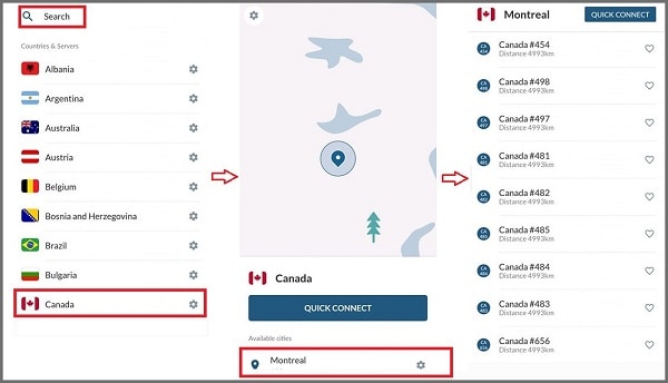 通过 vpn 更改位置