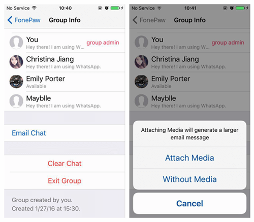 wa chat e-mail