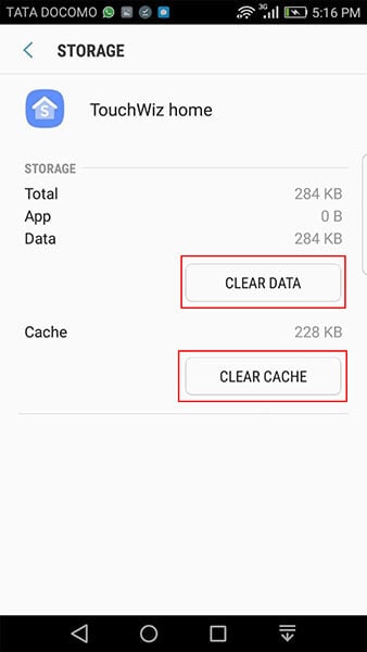 清除缓存以修复 touchwiz 主页停止