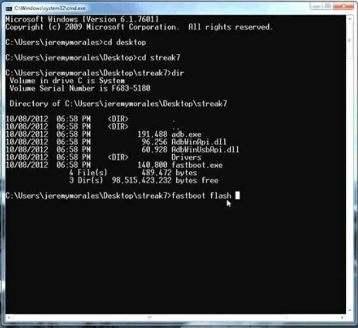 fastboot på datamaskinen