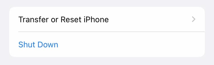 iPhoneを転送またはリセットする