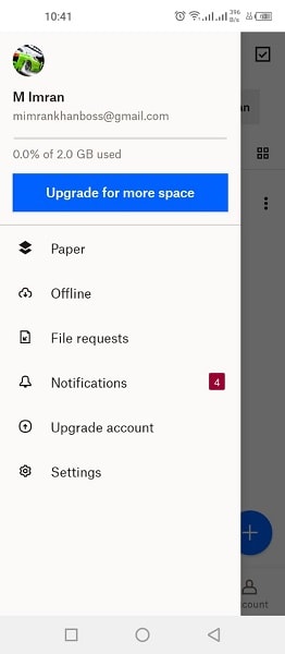 transfert avec dropbox 02