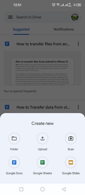 transfert avec google drive 04