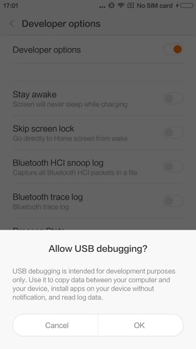 在 xiaomi mi5 mi4 上启用 USB 调试 - 步骤 3