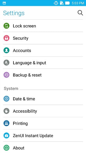 activer le débogage usb sur asus zenfone - étape 1