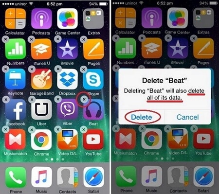 donan iphone uygulamalarını sil