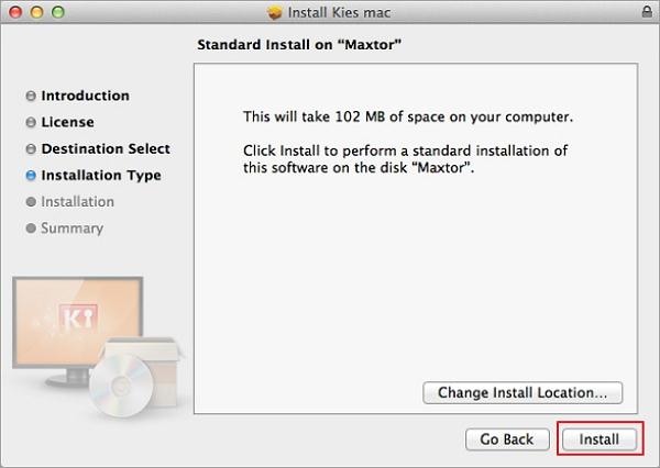 قم بتنزيل Kies وتثبيته لـ mac-Change Install Location
