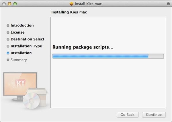 تنزيل Kies وتثبيته لنظام التشغيل mac- جاري المعالجة
