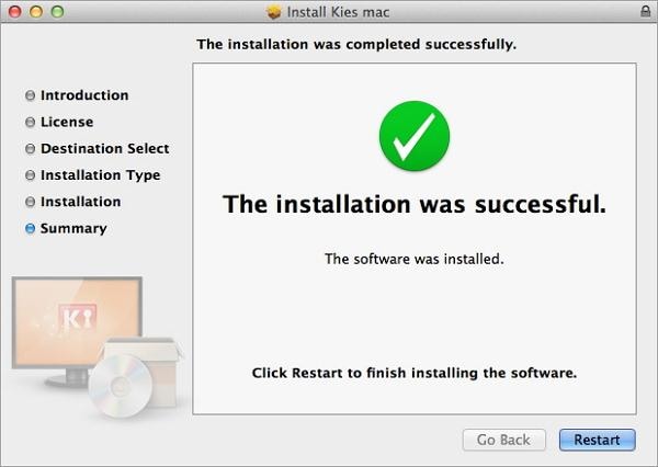 قم بتنزيل وتثبيت kies لنظام التشغيل mac- أعد تشغيل جهاز Mac الخاص بك