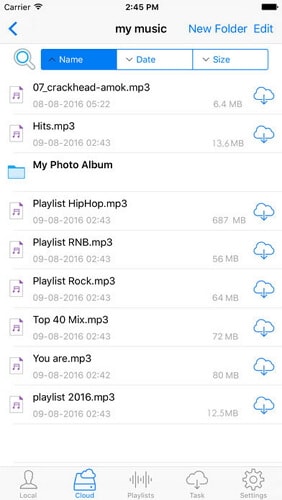 muziek downloaden op iphone van dropbox