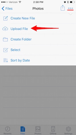 使用 Dropbox 從 iphone 導出照片